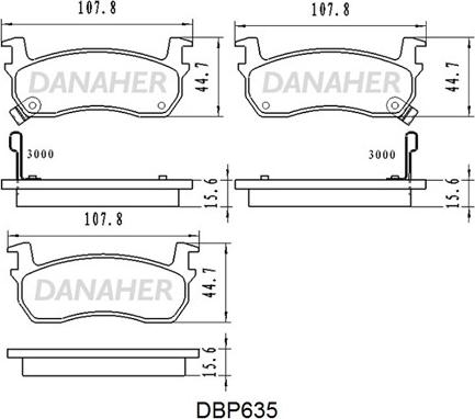 Danaher DBP635 - Гальмівні колодки, дискові гальма autozip.com.ua