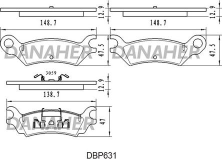 Danaher DBP631 - Гальмівні колодки, дискові гальма autozip.com.ua