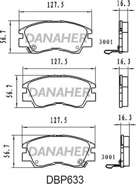 Danaher DBP633 - Гальмівні колодки, дискові гальма autozip.com.ua