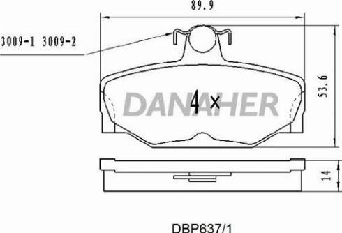 Danaher DBP637/1 - Гальмівні колодки, дискові гальма autozip.com.ua