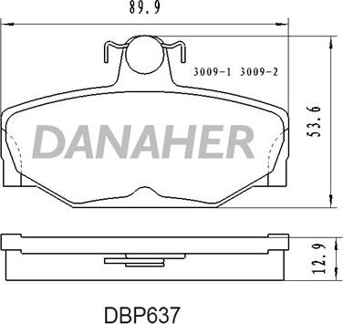 Danaher DBP637 - Гальмівні колодки, дискові гальма autozip.com.ua
