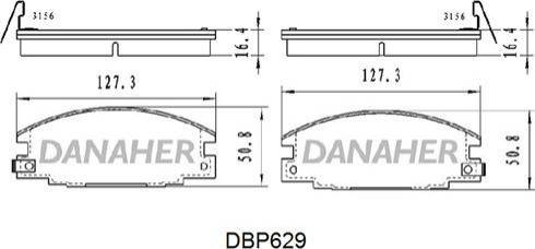 Danaher DBP629 - Гальмівні колодки, дискові гальма autozip.com.ua