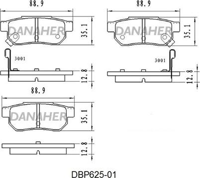 Danaher DBP625-01 - Гальмівні колодки, дискові гальма autozip.com.ua