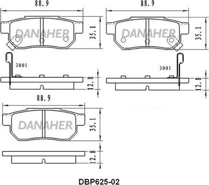 Danaher DBP625-02 - Гальмівні колодки, дискові гальма autozip.com.ua