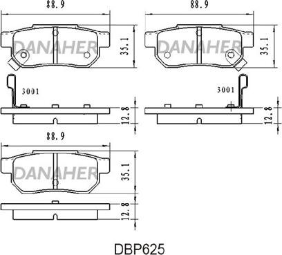 Danaher DBP625 - Гальмівні колодки, дискові гальма autozip.com.ua