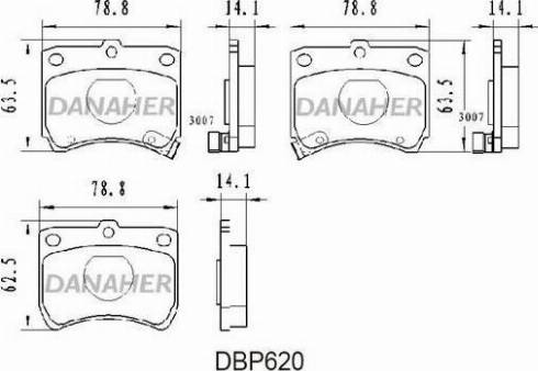 Danaher DBP620 - Гальмівні колодки, дискові гальма autozip.com.ua