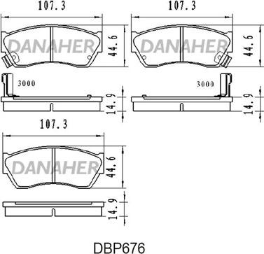 Danaher DBP676 - Гальмівні колодки, дискові гальма autozip.com.ua