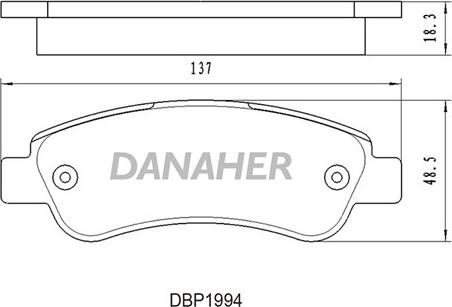 Danaher DBP1994 - Гальмівні колодки, дискові гальма autozip.com.ua