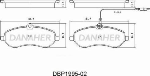 Danaher DBP1995-02 - Гальмівні колодки, дискові гальма autozip.com.ua