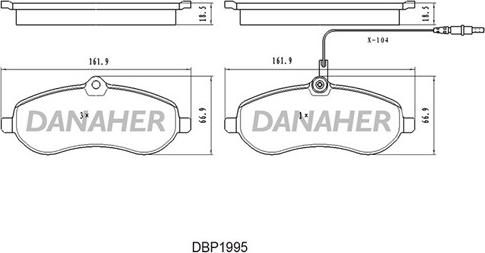 Danaher DBP1995 - Гальмівні колодки, дискові гальма autozip.com.ua