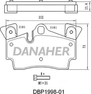 Danaher DBP1998-01 - Гальмівні колодки, дискові гальма autozip.com.ua