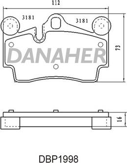 Danaher DBP1998 - Гальмівні колодки, дискові гальма autozip.com.ua