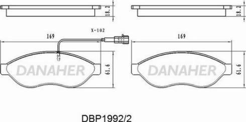 Danaher DBP1992/2 - Гальмівні колодки, дискові гальма autozip.com.ua