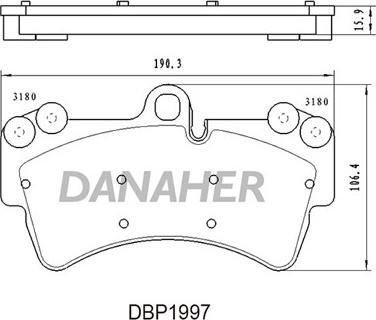 Danaher DBP1997 - Гальмівні колодки, дискові гальма autozip.com.ua