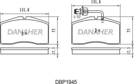 Danaher DBP1945 - Гальмівні колодки, дискові гальма autozip.com.ua