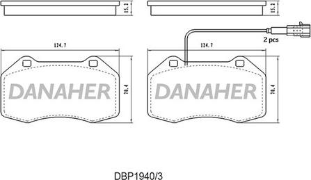 Danaher DBP1940/3 - Гальмівні колодки, дискові гальма autozip.com.ua