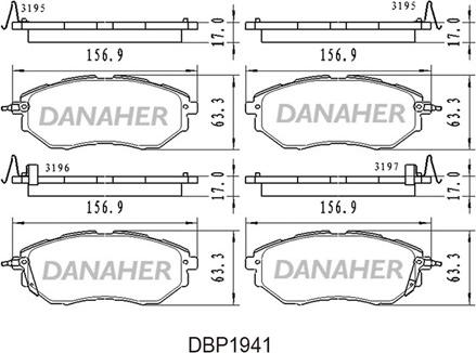 Danaher DBP1941 - Гальмівні колодки, дискові гальма autozip.com.ua