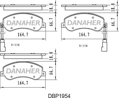 Danaher DBP1954 - Гальмівні колодки, дискові гальма autozip.com.ua