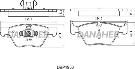 Danaher DBP1956 - Гальмівні колодки, дискові гальма autozip.com.ua