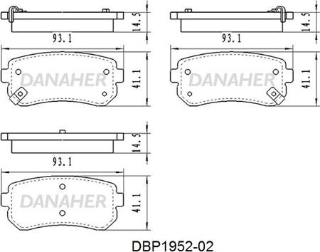 Danaher DBP1952-02 - Гальмівні колодки, дискові гальма autozip.com.ua