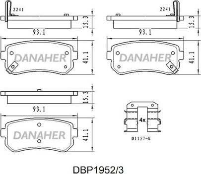 Danaher DBP1952/3 - Гальмівні колодки, дискові гальма autozip.com.ua