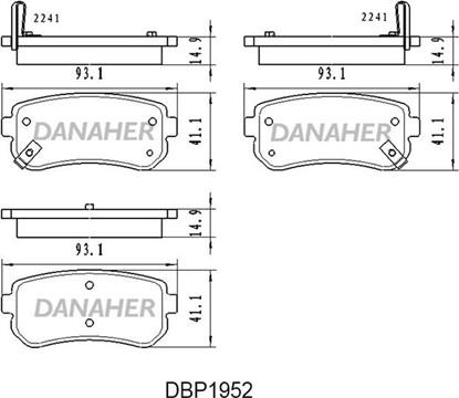 Danaher DBP1952 - Гальмівні колодки, дискові гальма autozip.com.ua