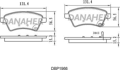 Danaher DBP1966 - Гальмівні колодки, дискові гальма autozip.com.ua