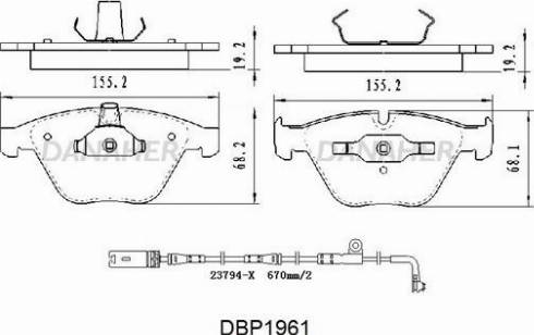 Danaher DBP1961 - Гальмівні колодки, дискові гальма autozip.com.ua