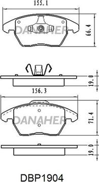 Danaher DBP1904 - Гальмівні колодки, дискові гальма autozip.com.ua