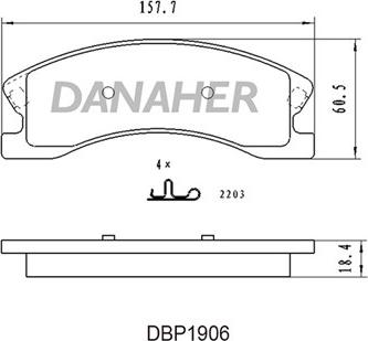 Danaher DBP1906 - Гальмівні колодки, дискові гальма autozip.com.ua