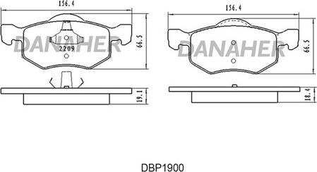 Danaher DBP1900 - Гальмівні колодки, дискові гальма autozip.com.ua