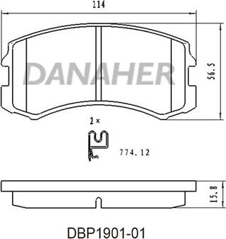 Danaher DBP1901-01 - Гальмівні колодки, дискові гальма autozip.com.ua