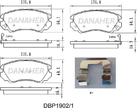 Danaher DBP1902/1 - Гальмівні колодки, дискові гальма autozip.com.ua