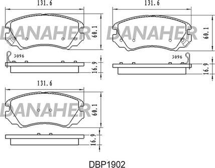 Danaher DBP1902 - Гальмівні колодки, дискові гальма autozip.com.ua