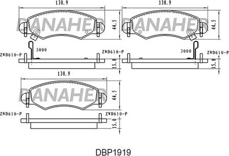 Danaher DBP1919 - Гальмівні колодки, дискові гальма autozip.com.ua