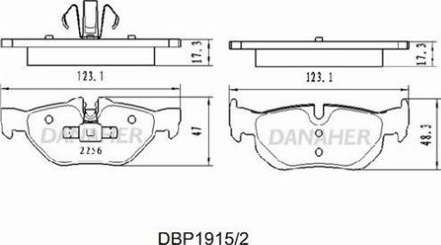 Danaher DBP1915/2 - Гальмівні колодки, дискові гальма autozip.com.ua
