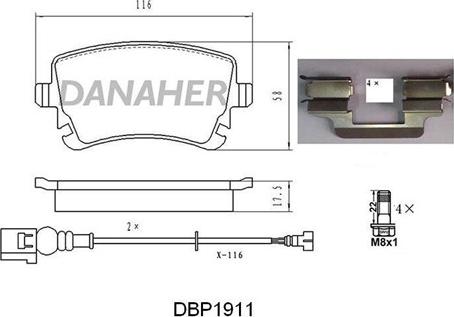 Danaher DBP1911 - Гальмівні колодки, дискові гальма autozip.com.ua