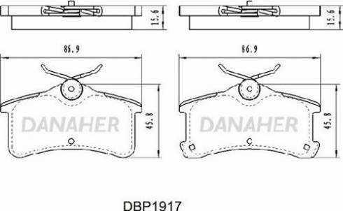 Danaher DBP1917 - Гальмівні колодки, дискові гальма autozip.com.ua