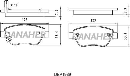 Danaher DBP1989 - Гальмівні колодки, дискові гальма autozip.com.ua