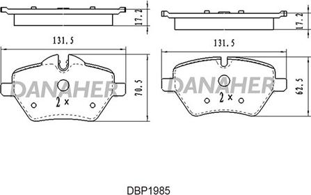 Danaher DBP1985 - Гальмівні колодки, дискові гальма autozip.com.ua