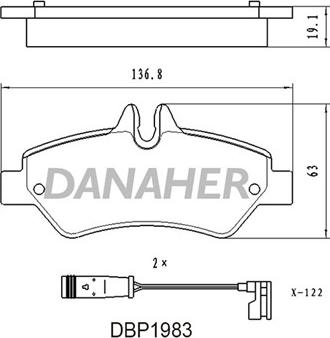 Danaher DBP1983 - Гальмівні колодки, дискові гальма autozip.com.ua