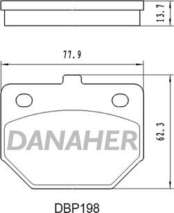Danaher DBP198 - Гальмівні колодки, дискові гальма autozip.com.ua
