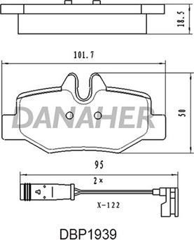 Danaher DBP1939 - Гальмівні колодки, дискові гальма autozip.com.ua