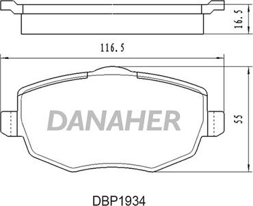 Danaher DBP1934 - Гальмівні колодки, дискові гальма autozip.com.ua