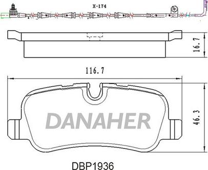 Danaher DBP1936 - Гальмівні колодки, дискові гальма autozip.com.ua