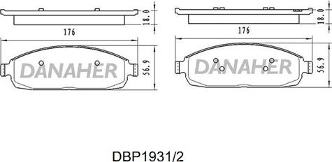 Danaher DBP1931/2 - Гальмівні колодки, дискові гальма autozip.com.ua
