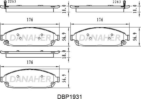 Danaher DBP1931 - Гальмівні колодки, дискові гальма autozip.com.ua