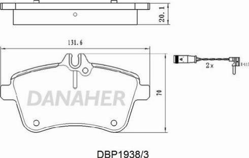 Danaher DBP1938/3 - Гальмівні колодки, дискові гальма autozip.com.ua