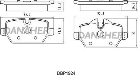 Danaher DBP1924 - Гальмівні колодки, дискові гальма autozip.com.ua