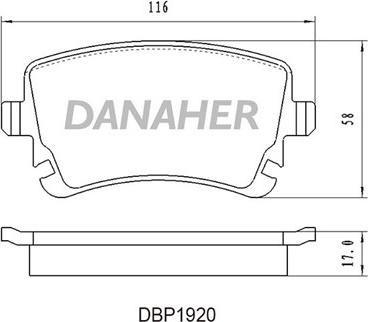 Danaher DBP1920 - Гальмівні колодки, дискові гальма autozip.com.ua